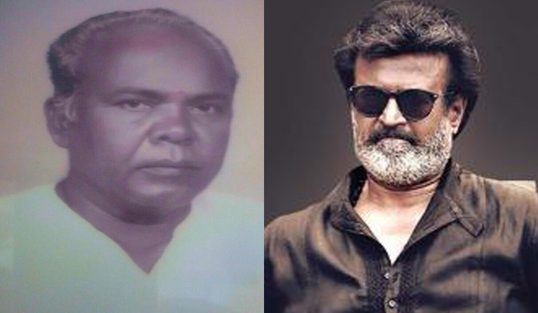 A file photo of Thiraviam Nadar (left) and a still from 'Kaala'