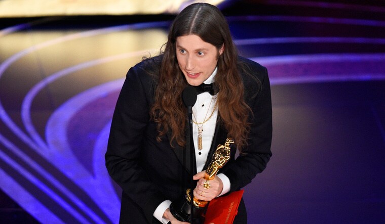 Ludwig Goransson accepts the award for best original score for 'Black Panther' at the Oscars | AP