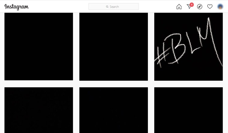 Social media was flooded by a wall of black posts on Tuesday, as artists, companies and celebrities posted in support of #BlackoutTuesday  and #BlackLivesMatter | Screenshot of the Instagram search result for #BlackLivesMatter 