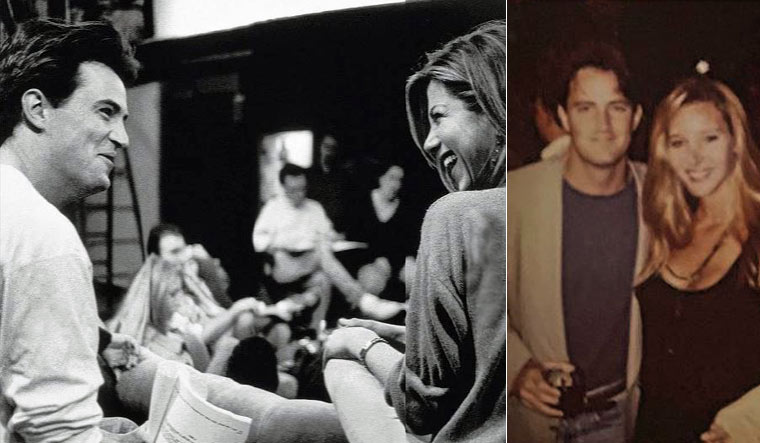 Matthew Perry with Jennifer Aniston (L); with Lisa Kudrow (R) | Instagram