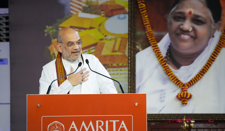 Union Home Minister Amit Shah speaks after inaugurating the two new research centres of Amrita Hospitals 