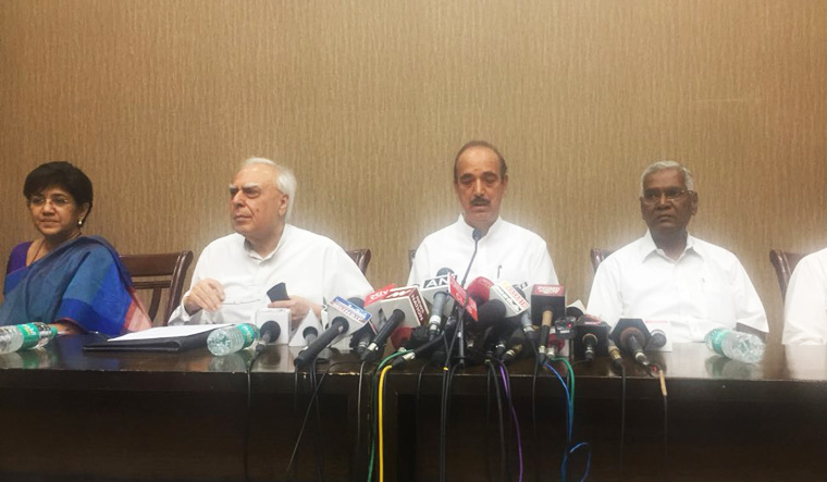 Leaders of opposition parties address media after their meeting | Twitter/INCIndia