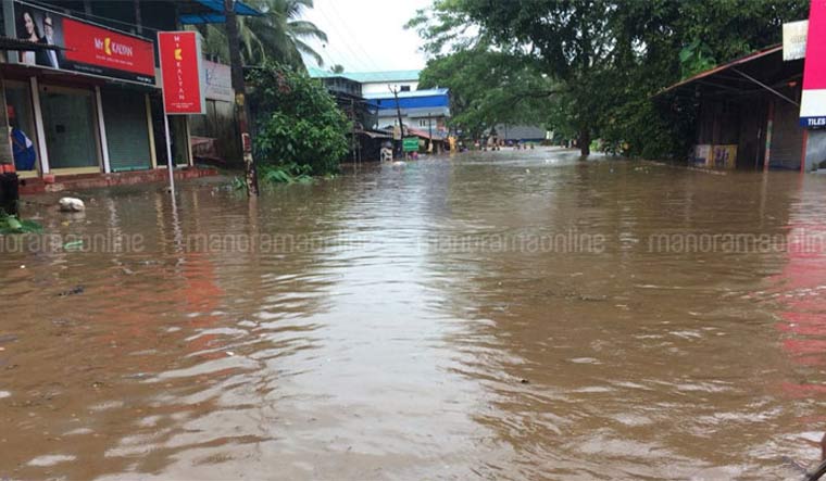 A flooded road at Engapuzha in Kozhikode district | Sajish P. Shankar