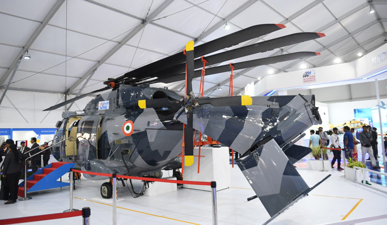 An ALH Mk II helicopter displayed at Aero India 2019 in Bengaluru | Bhanu Prakash Chandra