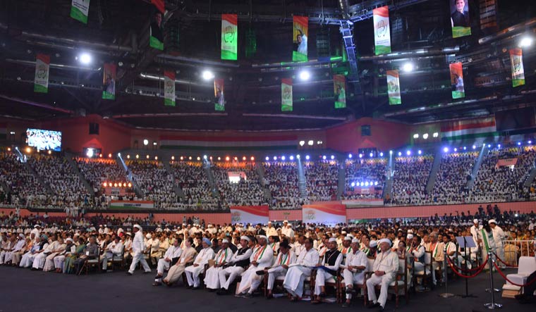 A view of the Congress plenary session at Indira Gandhi Indoor Stadium in New Delhi | Arvind Jain