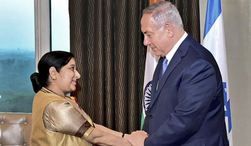 sushma-swaraj-benjamin-netanyahu-pti