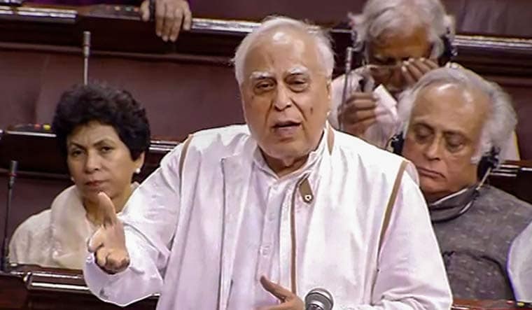 Congress leader Kapil Sibal speaks in the Rajya Sabha | PTI
