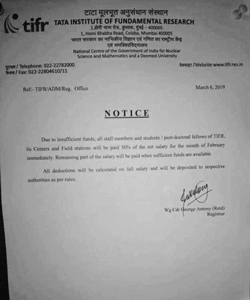 The letter by TIFR registrar Wing Commander (retd) George Antony | Twitter