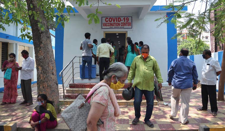 People wait for their turn to be administered COVID-19 vaccine at a government hospital in Hyderabad | AP