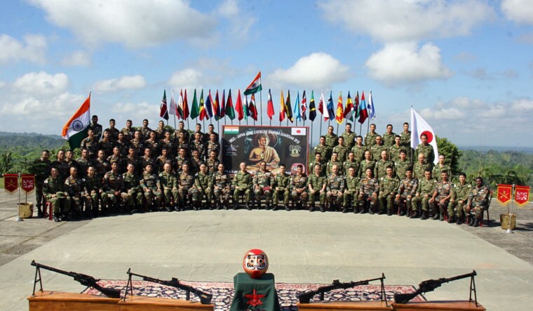 Indian and Japanese participants of the Dharma Guardian exercise at Vairengte, Mizoram | Image provided