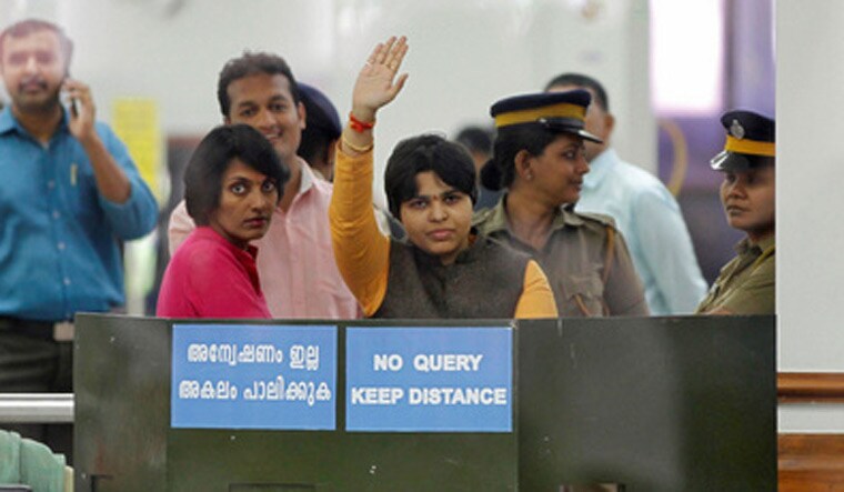 Trupti Desai inside the Kochi airport | Reuters