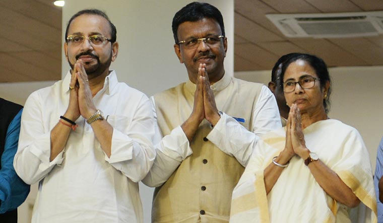 Firhard Hakim and Atin Ghosh along with West Bengal Chief Minister Mamata Banerjee | Salil Bera
