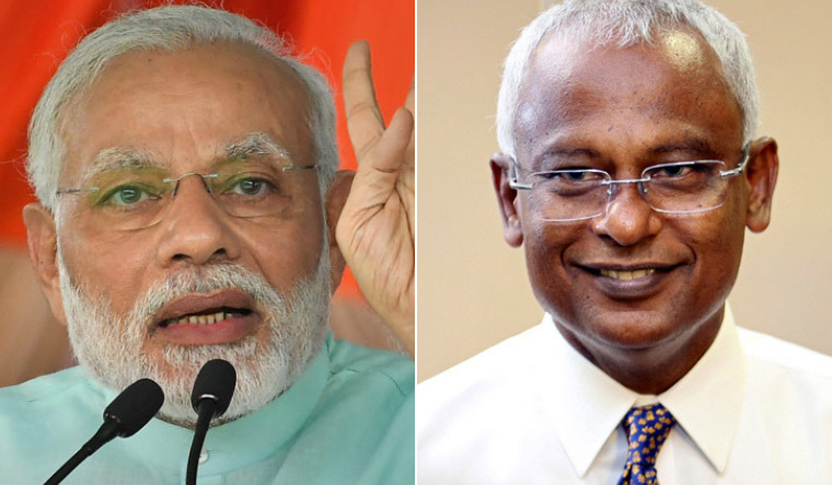 PM Narendra Modi and Maldivian president-elect Ibrahim Mohamed Solih | File