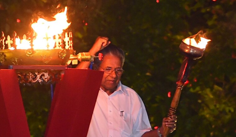 Kerala Chief Minister Pinarayi Vijayan at a CPI(M) event in Thrissur | B. Jayachandran