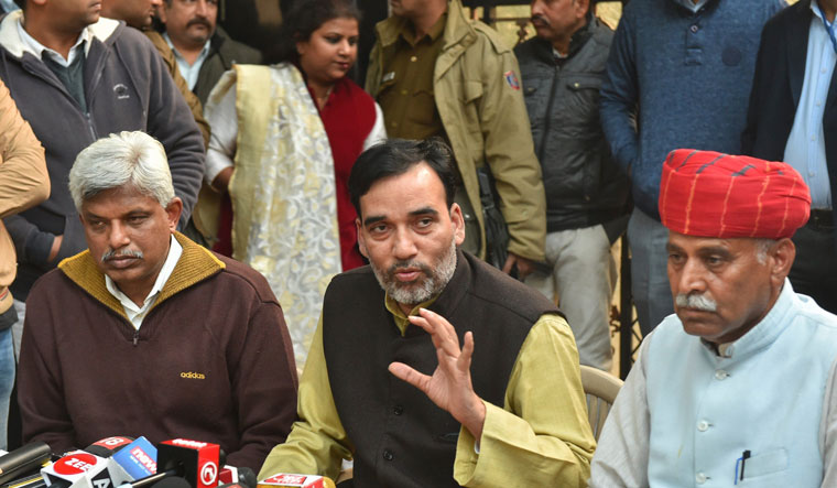 AAP leader Gopal Rai addresses the media after party's National Executive Meet, in New Delhi | PTI