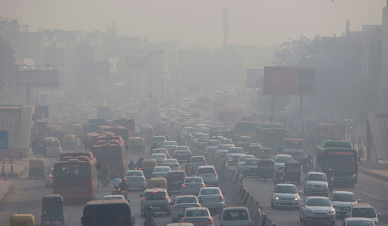 Delhi smog in South Extension AFP