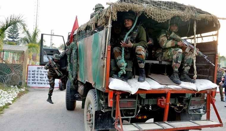 Jawans responding to the attack