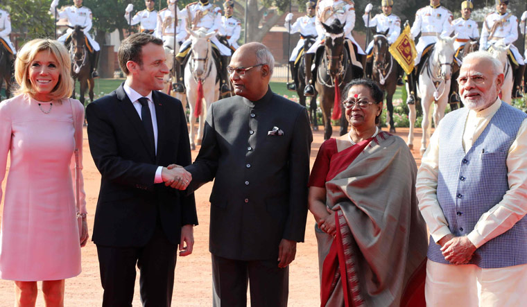 French President Emmanuel Macron visit India AFP