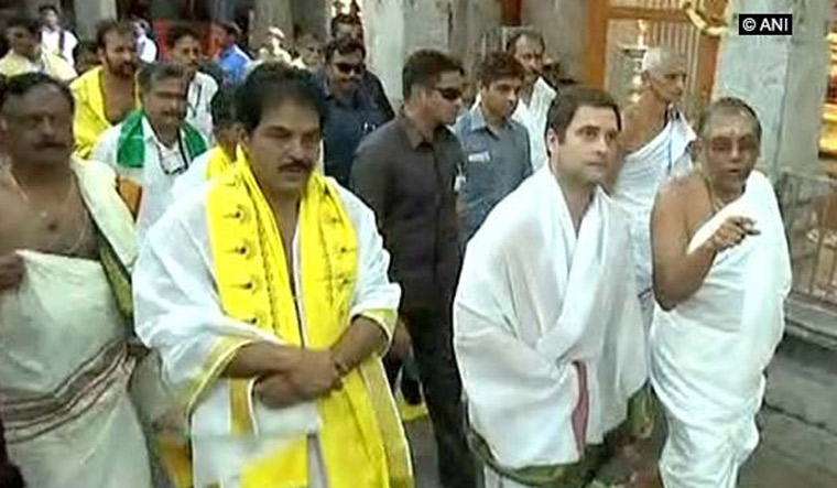 Rahul Gandhi temple visit