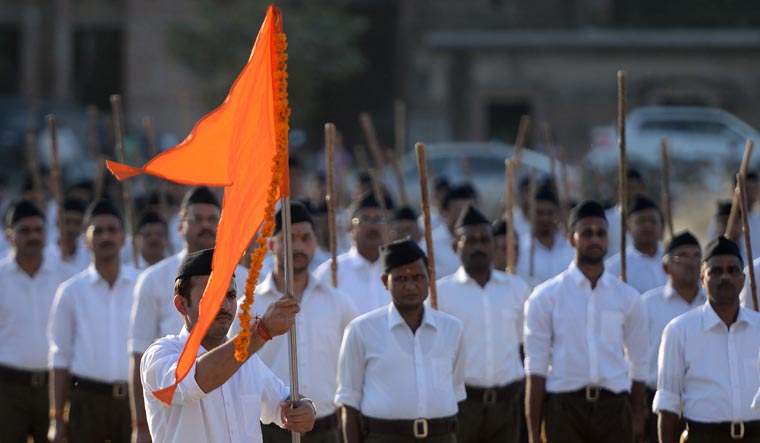 RSS march with flag