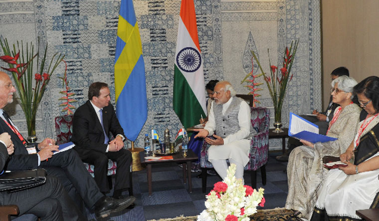 Modi with Swedish PM