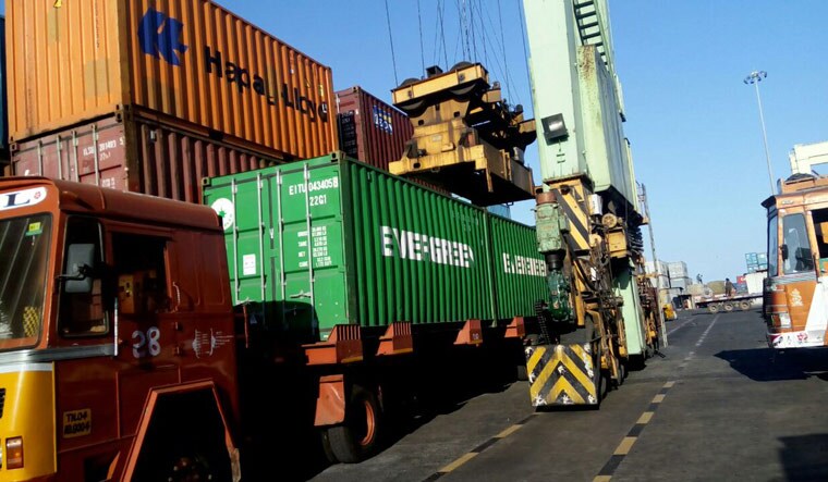 Some of the containers with diesel that was seized at Chennai Port | ANI