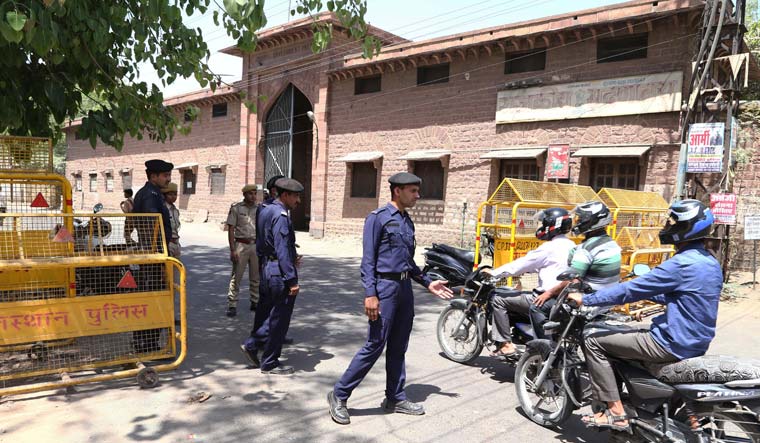 Security officers keep guard outside Central Jail in Jodhpur, where controversial spiritual guru Asaram Bapu is being lodged | AP