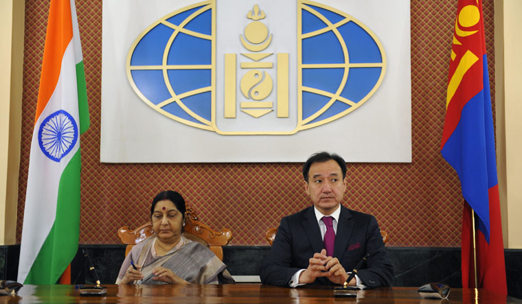 Sushma Swaraj in Mongolia