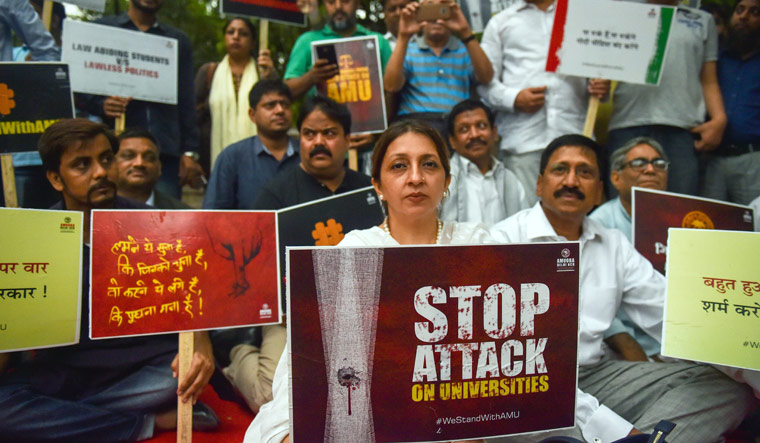 AMU protest in Delhi