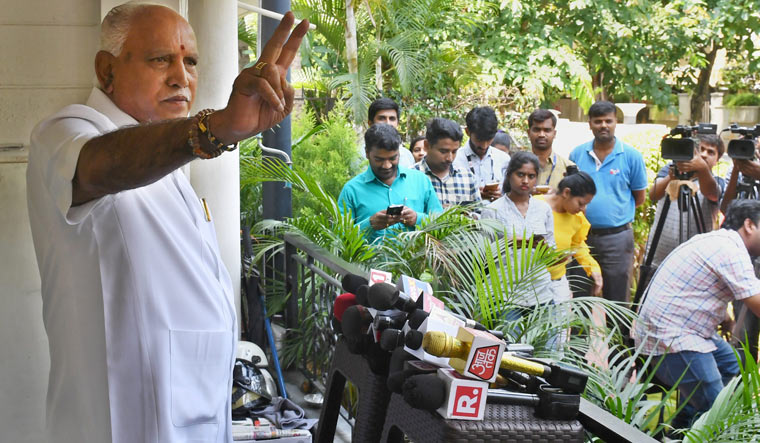 Yeddyurappa V-sign