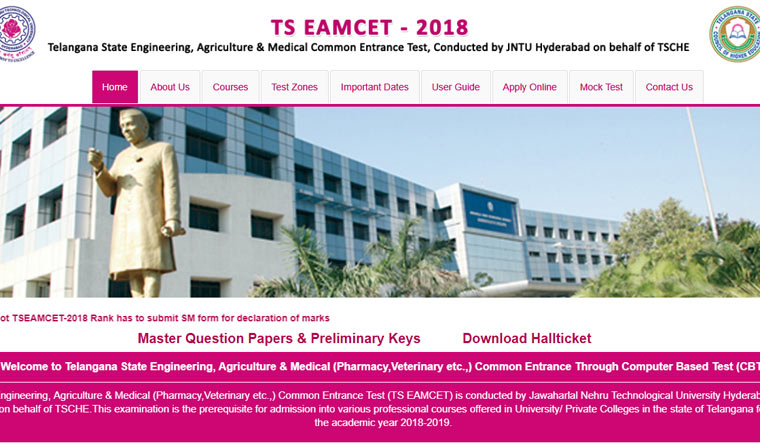 Screengrab of TS EAMCET website | File