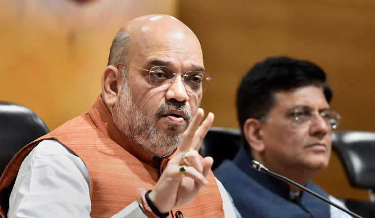 BJP national president Amit Shah addresses a press conference at BJP headquarters in New Delhi | PTI