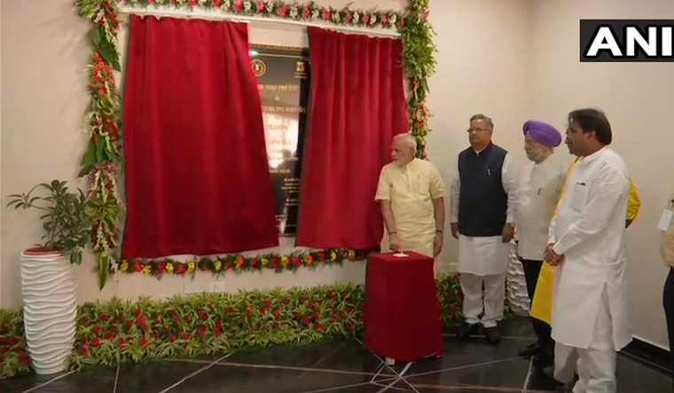 Prime Minister Narendra Modi inaugurates the Integrated Command and Control Centre in Naya Raipur | ANI