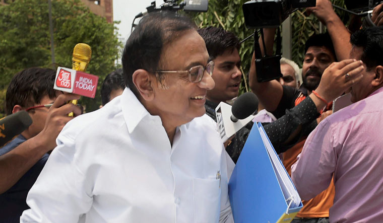 Former finance minister P. Chidambaram arrives for questioning in the Aircel-Maxix case at CBI headquarters, in New Delhi  | PTI