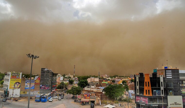 A dust storm approches the city of Bikaner on Saturday | PTI