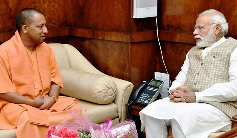 [FILE] Prime Minister Narendra Modi (R) and Uttar Pradesh Chief Minister Yogi Adityanath | PTI