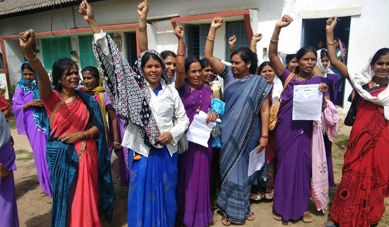 ASHA workers protesting in Balaghat district of Madhya Pradesh to demand renaming of Asha Nirodh condoms | Supplied