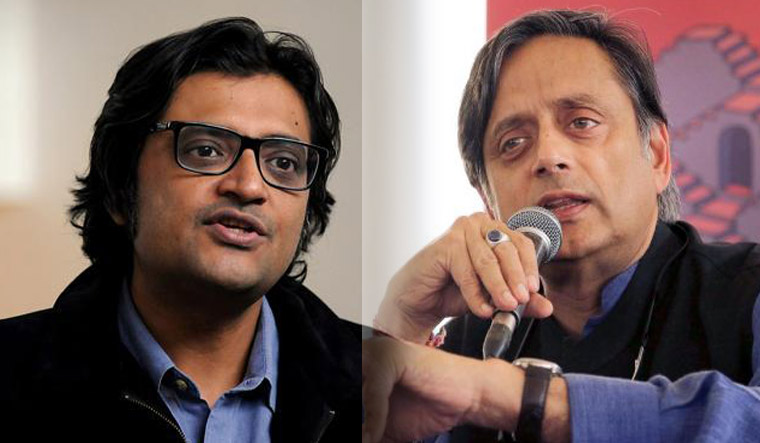 Arnab Goswami and Shashi Tharoor 