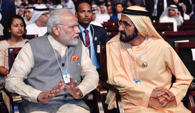 Sheikh Mohammed with Narendra Modi