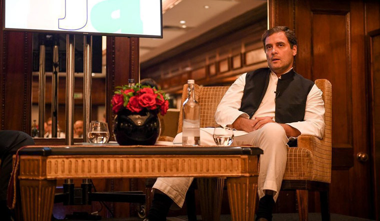 Congress president Rahul Gandhi interacts with Indian Journalists' Association in London | PTI