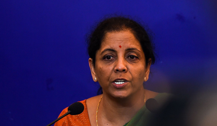 Defence Minister Nirmala Sitharaman speaks during a press conference at the Indian Women's Press Corps in New Delhi | AFP