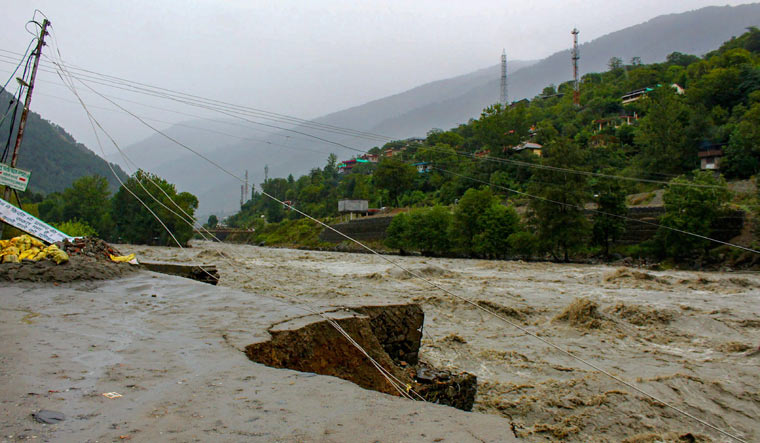 A swollen Beas river flows in Kullu district | PTI
