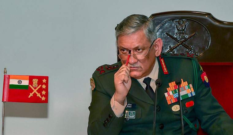 Army Chief Bipin Rawat addresses a press conference ahead of Army Day, in New Delhi, Thursday | PTI