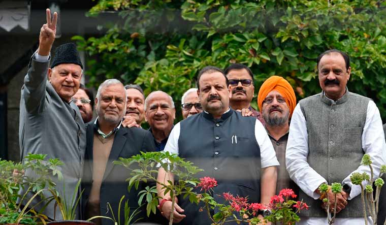 15-member NC delegation meets Farooq, Omar Abdullah