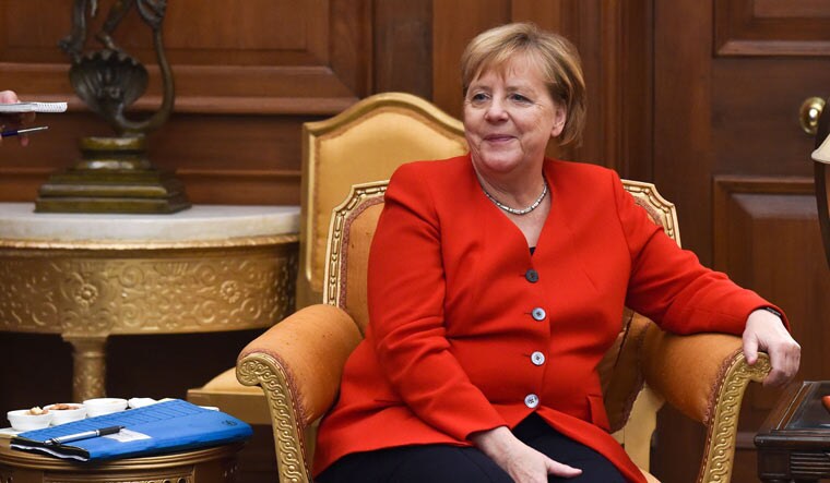 German Chancellor Angela Merkel during a meeting with President Ram Nath Kovind (unseen) in New Delhi | PTI