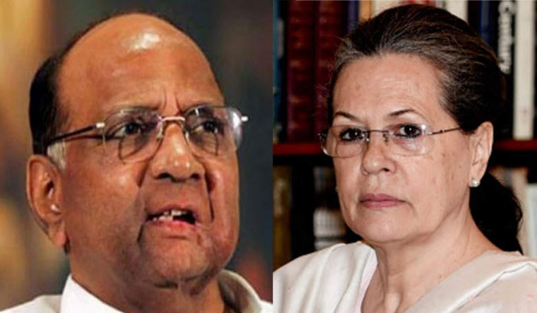 NCP chief Sharad Pawar and Congress president Sonia Gandhi