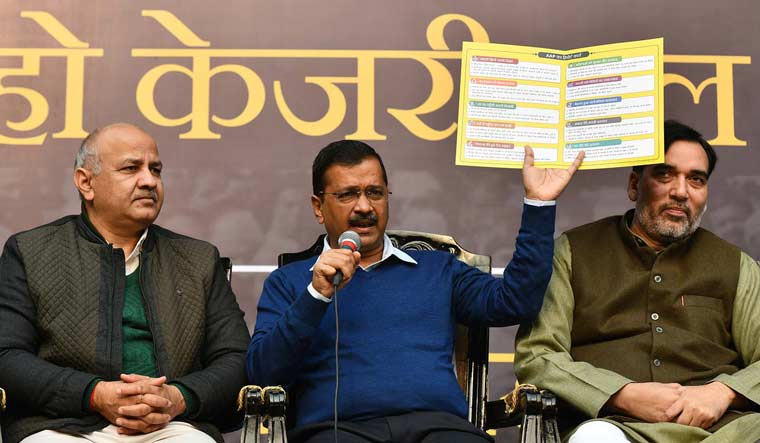 Delhi Chief Minister Arvind Kejriwal releases report card of his government at a press briefing | Sanjay Ahlawat