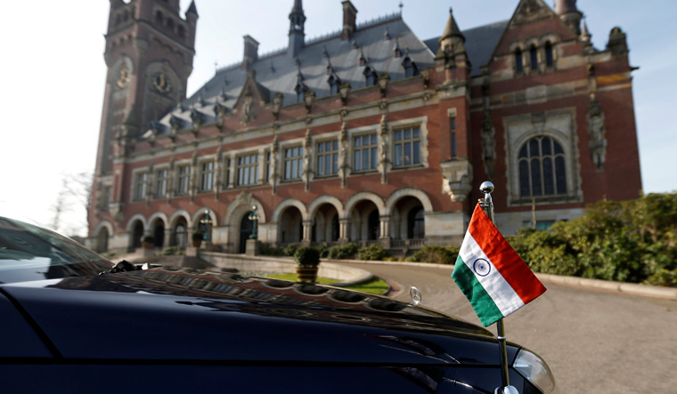 ICJ building Indian flag Reuters