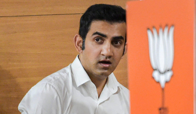 [File] Former cricketer Gautam Gambhir arrives for a press conference as he joins Bharatiya Janata Party on March 22 | PTI