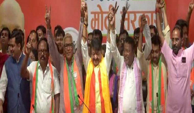 Two Trinamool Congress MLAs, along with one CPI(M) lawmaker and over 50 councillors, joined the BJP on Tuesday | Twitter/ANI
